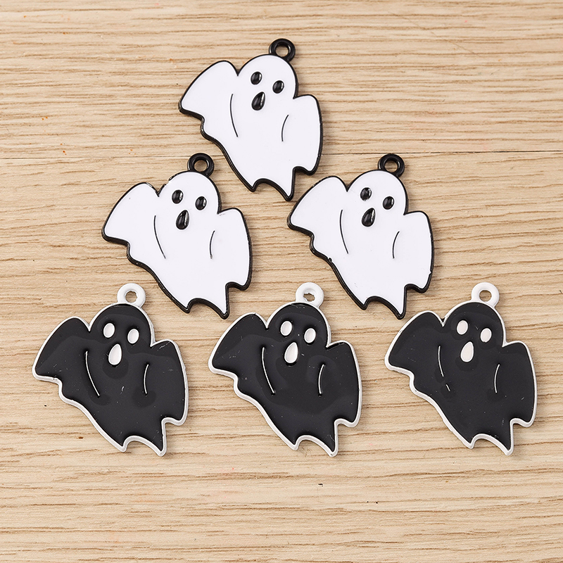 10pcs Halloween Ghost Enamel Charms Pendants for DIY Jewelry Making - Image 3