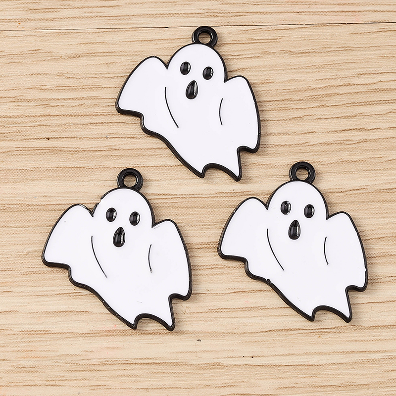 10pcs Halloween Ghost Enamel Charms Pendants for DIY Jewelry Making - Image 5