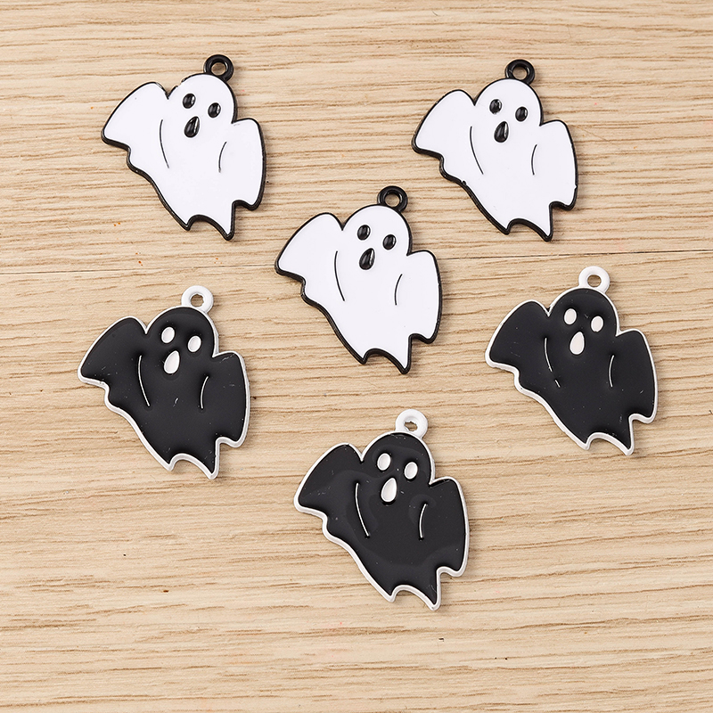 10pcs Halloween Ghost Enamel Charms Pendants for DIY Jewelry Making - Image 2