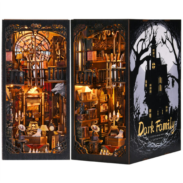 DIY Book Nook Kit - Gothic Style Dark Family Decor for Bookshelves