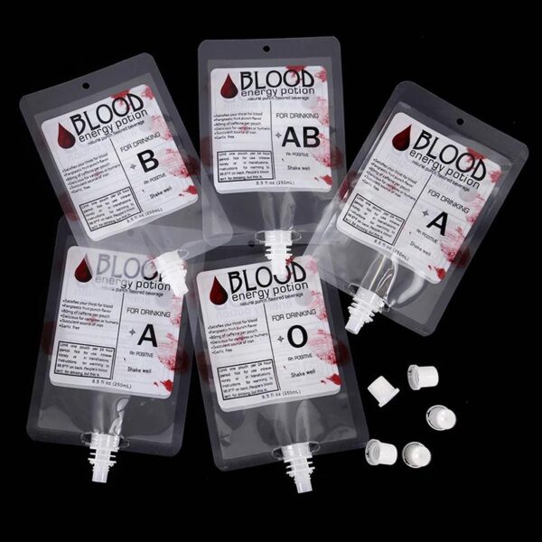 Halloween Blood Drink Bags – 10PCS 8.5oz Reusable Party Pouches