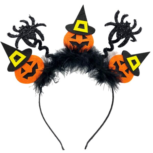 Halloween Bat Spider Headband - Spooky Pumpkin Hair Wear for Ghost Festival