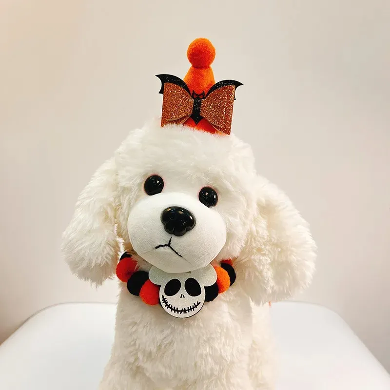 Halloween Cat & Dog Collar with Funny Cartoon Hat & Bat Charm – Pet Costume - Image 3