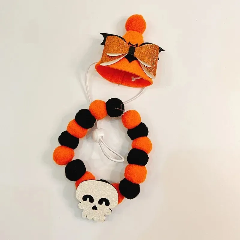 Halloween Cat & Dog Collar with Funny Cartoon Hat & Bat Charm – Pet Costume - Image 6