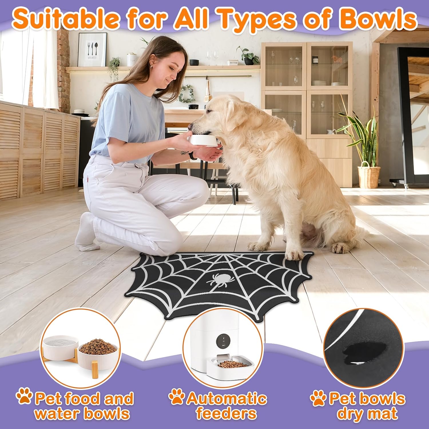 Halloween Pet Feeding Mat – Diatom Mud Spill-Proof Mat for Dogs & Cats - Image 3