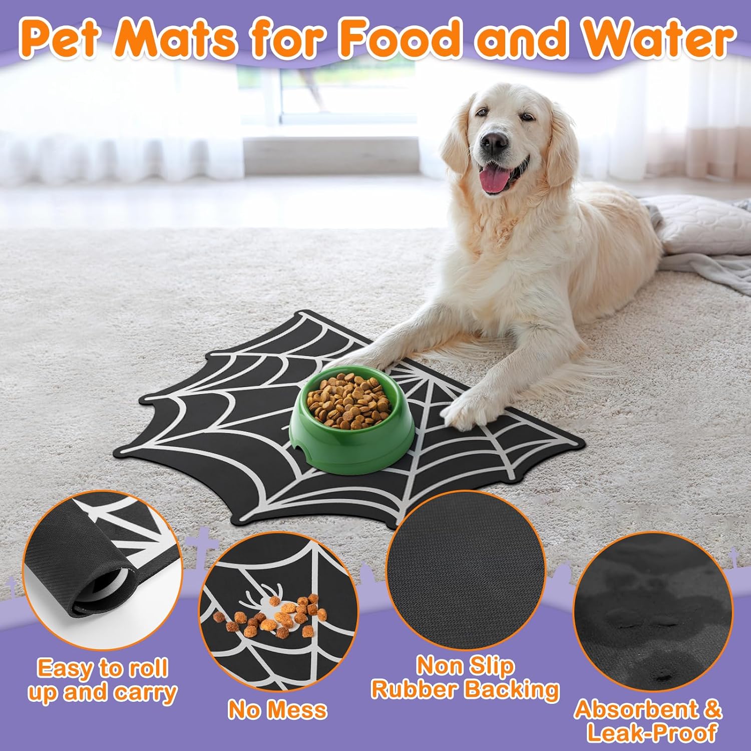 Halloween Pet Feeding Mat – Diatom Mud Spill-Proof Mat for Dogs & Cats - Image 2