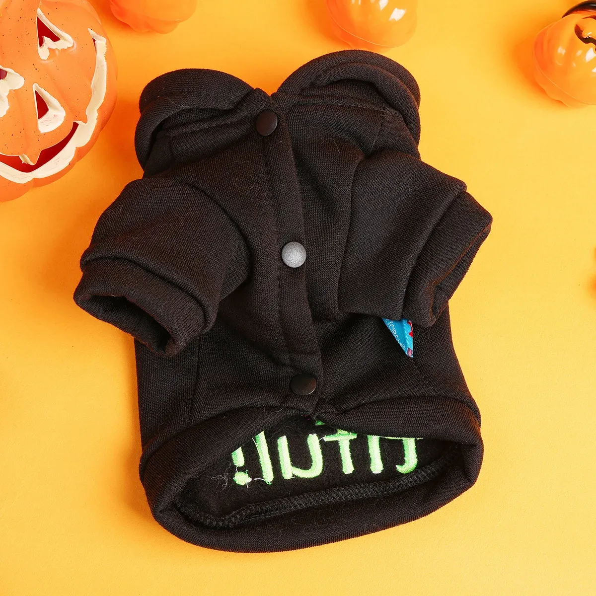 Halloween Hooded Pet Sweater – Warm, Funny, Embroidered Jacket for Dogs & Cats - Image 6