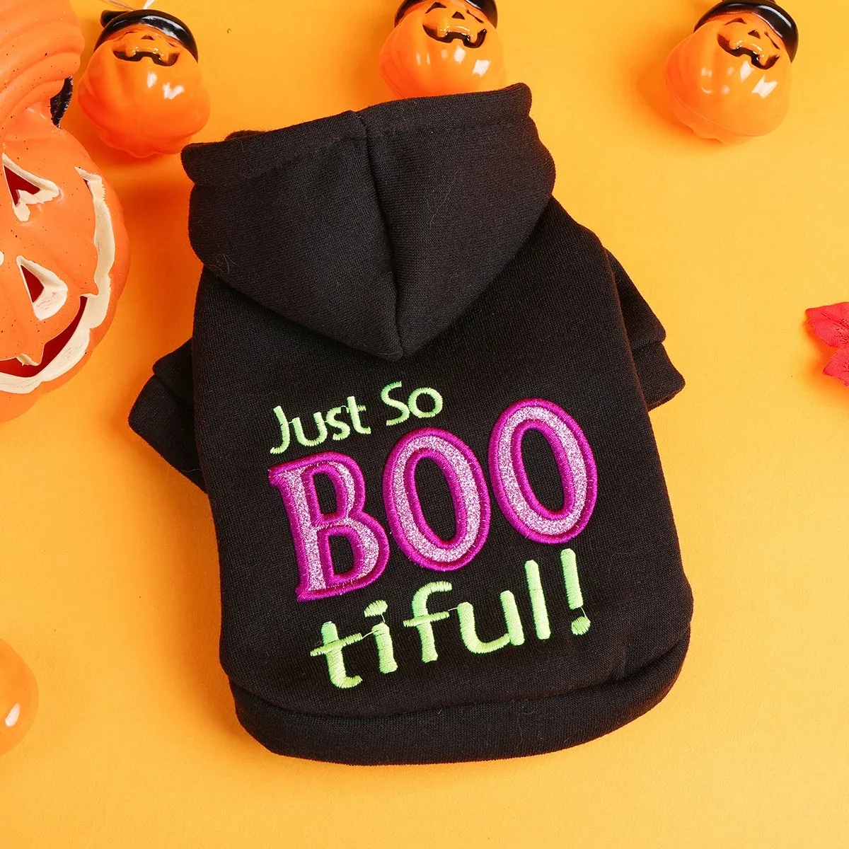 Halloween Hooded Pet Sweater – Warm, Funny, Embroidered Jacket for Dogs & Cats - Image 5