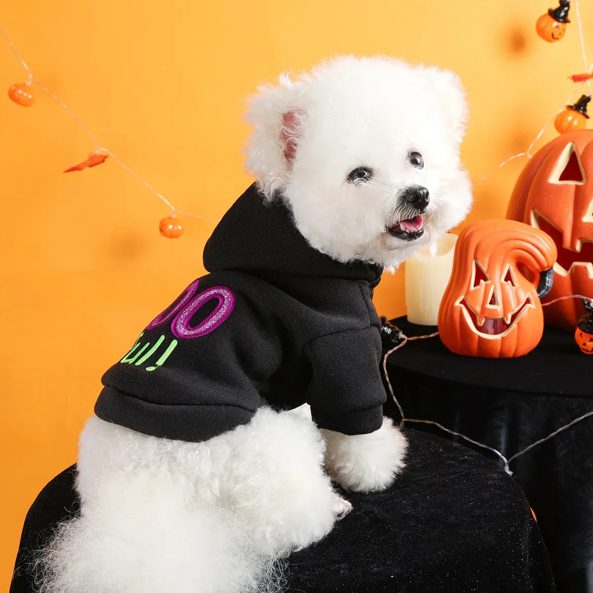 Halloween Hooded Pet Sweater – Warm, Funny, Embroidered Jacket for Dogs & Cats - Image 4