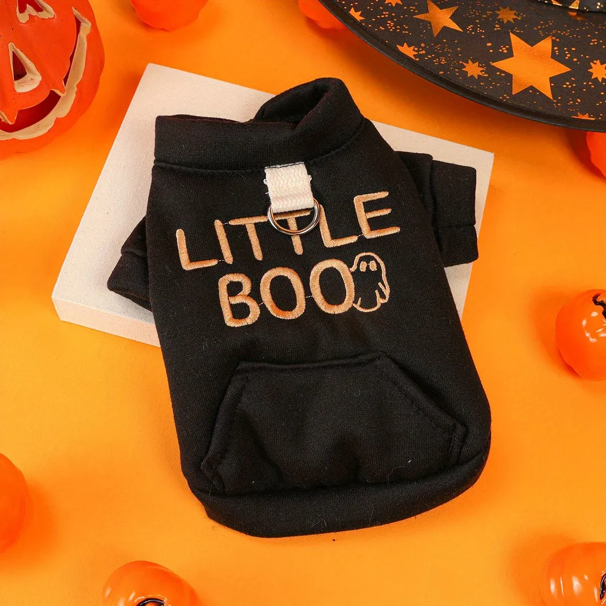 Halloween Dog & Cat Sweater – Funny Black Jacket with Embroidery & Buttons - Image 4