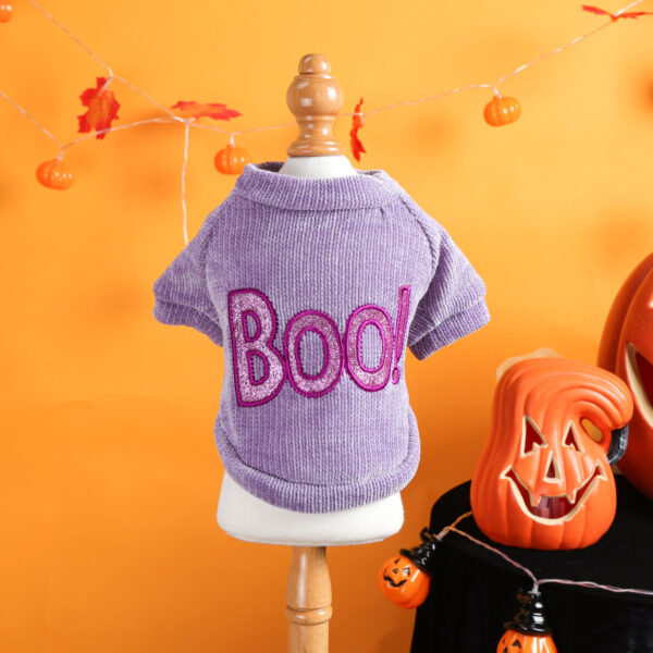 Halloween Purple Boo Pet Pullover for Dogs and Cats