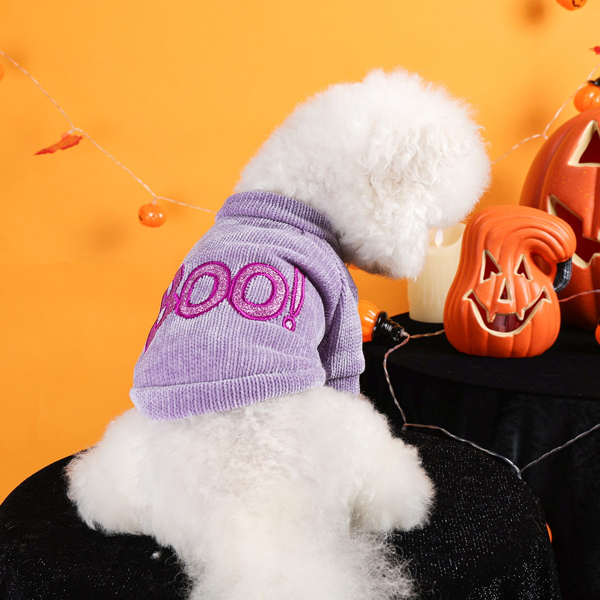Halloween Purple Boo Pet Pullover for Dogs and Cats - Image 3