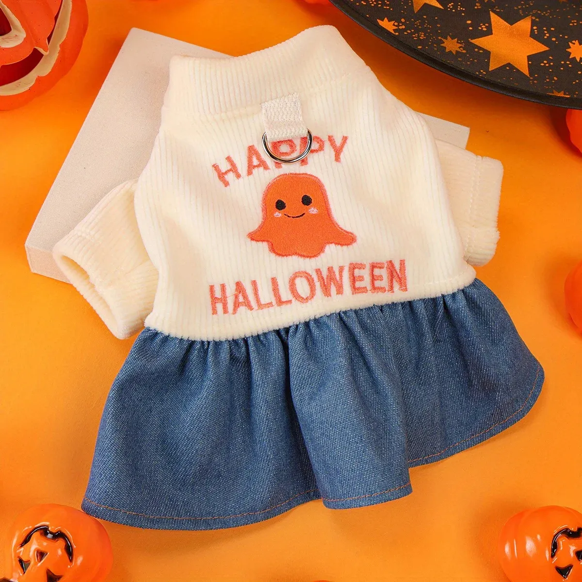 Halloween Ghost Pet Costume – Funny White & Blue Dress for Dogs & Cats - Image 5