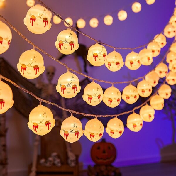 1.5m 10LED Halloween Spooky Ghost Light String – Haunted House Party Decor