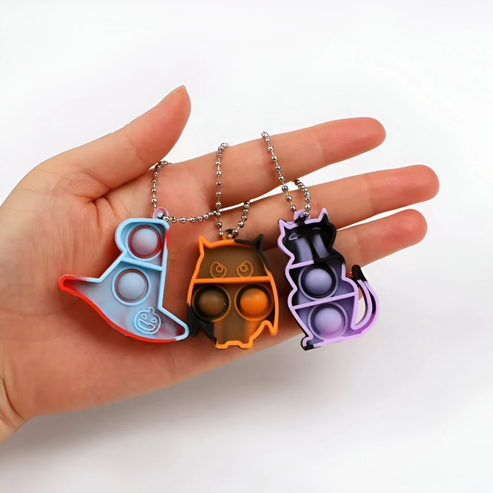 Halloween Mini Pop Keychain Fidget Toys - Pumpkin & Spider Party Favors - Image 7