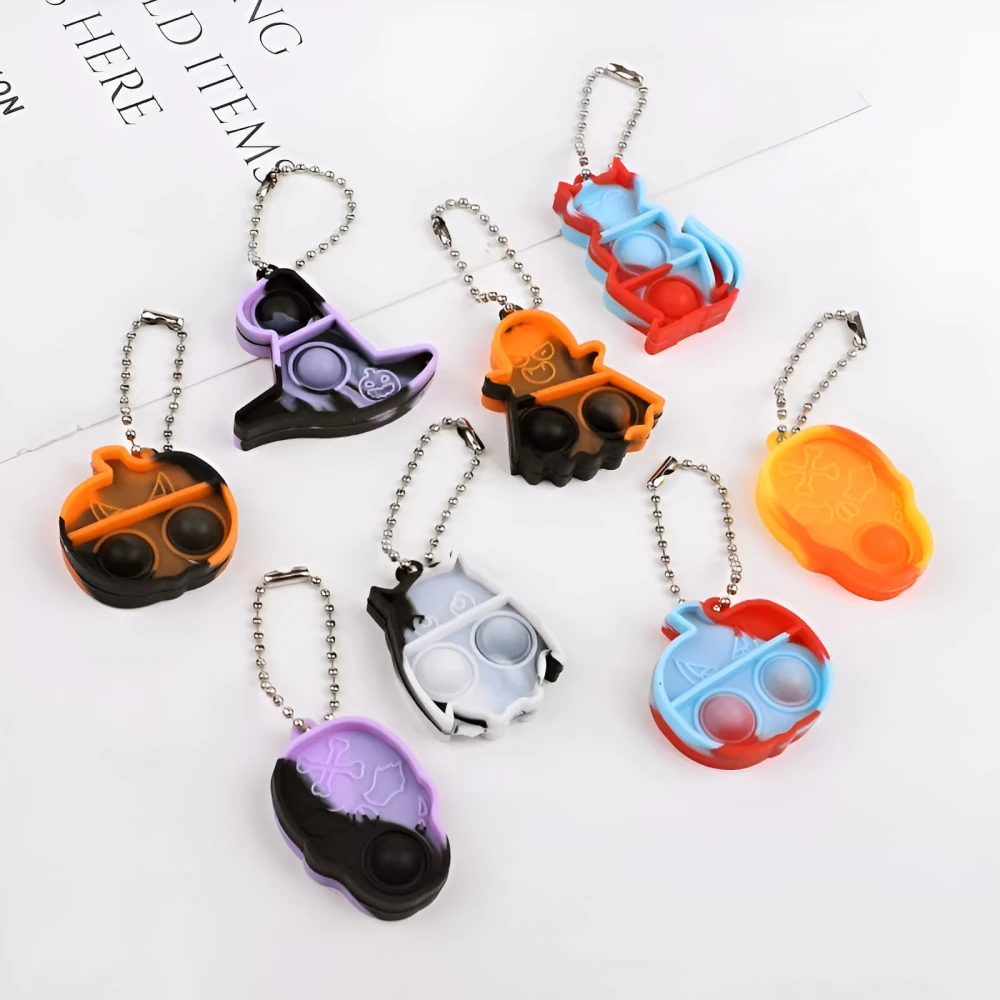 Halloween Mini Pop Keychain Fidget Toys - Pumpkin & Spider Party Favors - Image 6