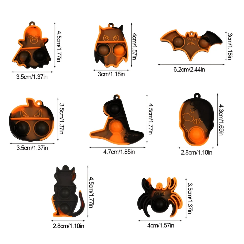 Halloween Mini Pop Keychain Fidget Toys - Pumpkin & Spider Party Favors - Image 8