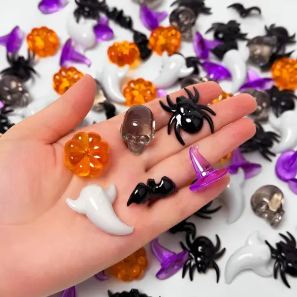 Mini Pumpkin Skull Head Witch Hat Acrylic Ornaments for Halloween Decoration