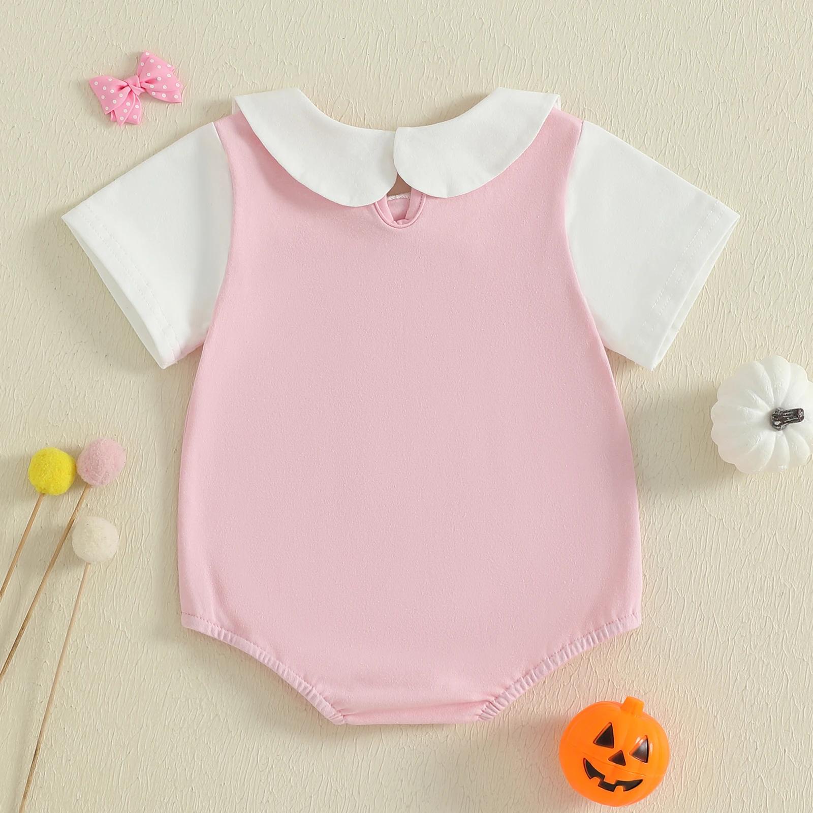 Baby Girl Halloween Romper with Pumpkin Embroidery - Image 3
