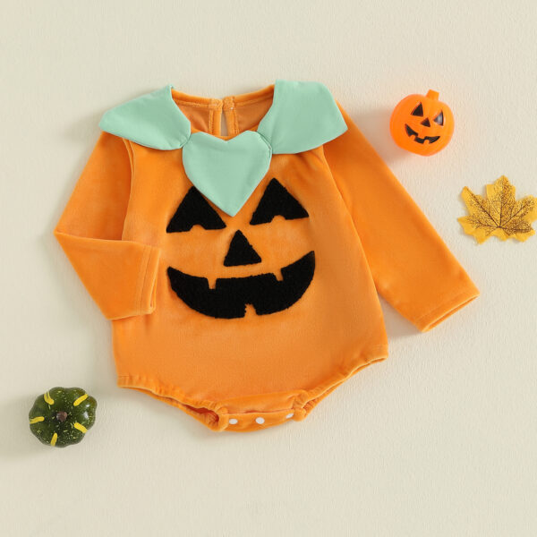 Infant Halloween Pumpkin Romper Fall Bodysuit 0-18M
