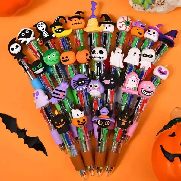 Halloween 4-Color Ballpoint Pens for Kids – Party Favors & Goodie Bag Gifts