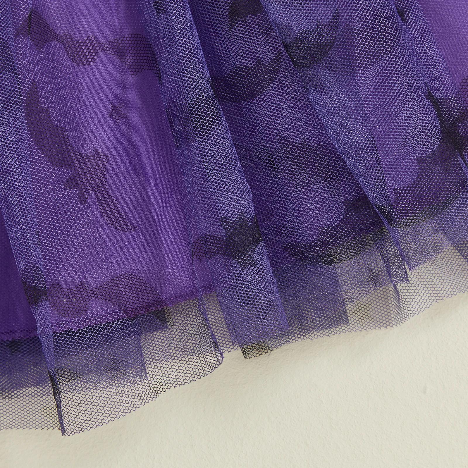 Halloween Witch Hat Print Tulle Dress for Toddler Girls - Image 6