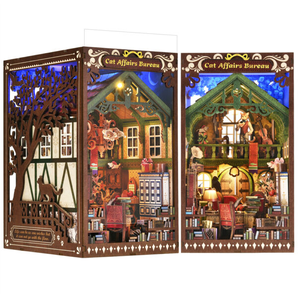 DIY Wooden Book Nook Kit - The Cat Returns Miniature Model