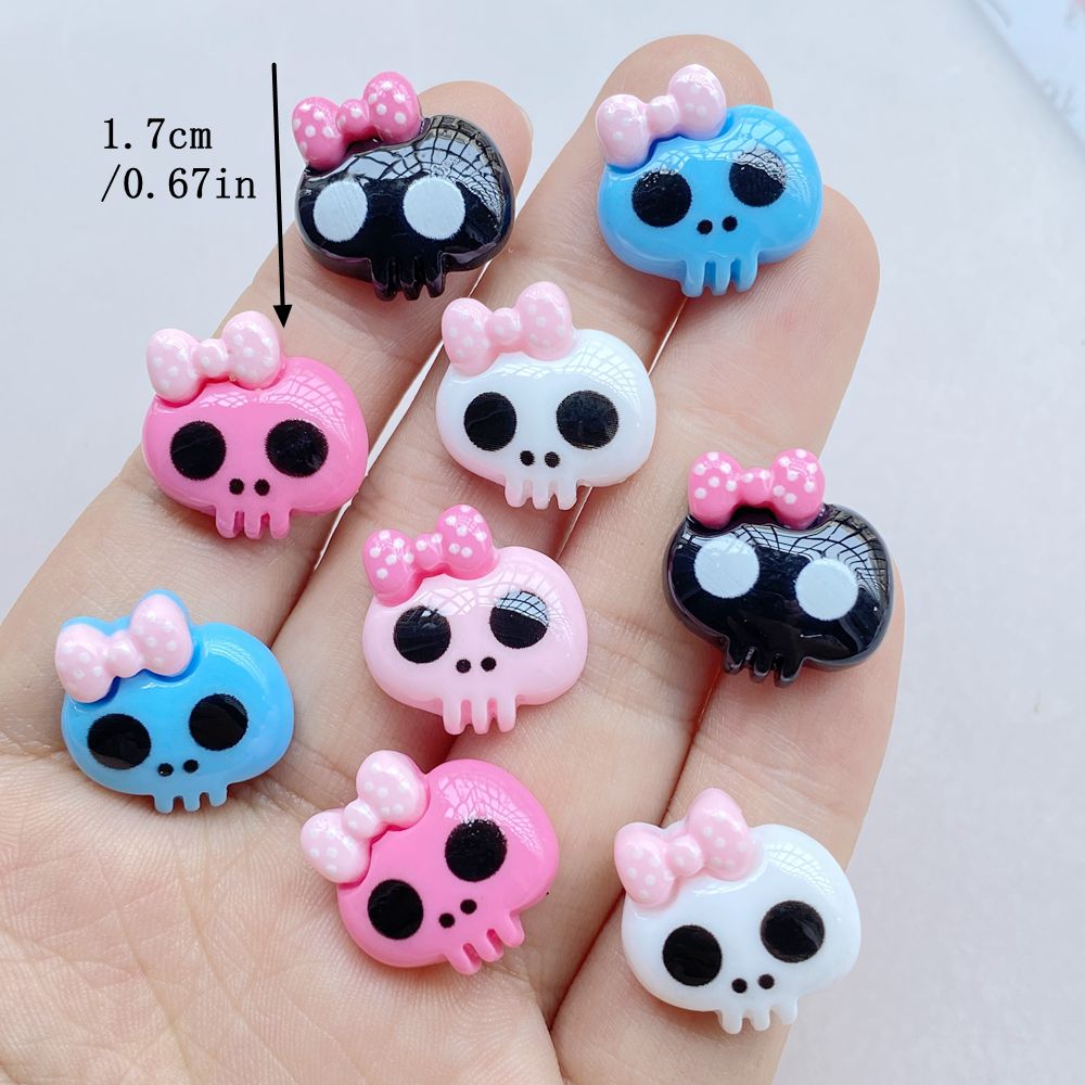 20pcs Cute Resin Halloween Skull Charms for DIY Crafts & Jewelry - Image 6