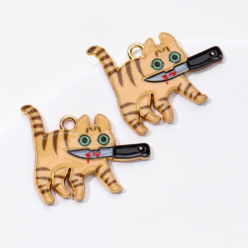 10pcs Halloween Cat Enamel Charms for DIY Jewelry Making - Image 5