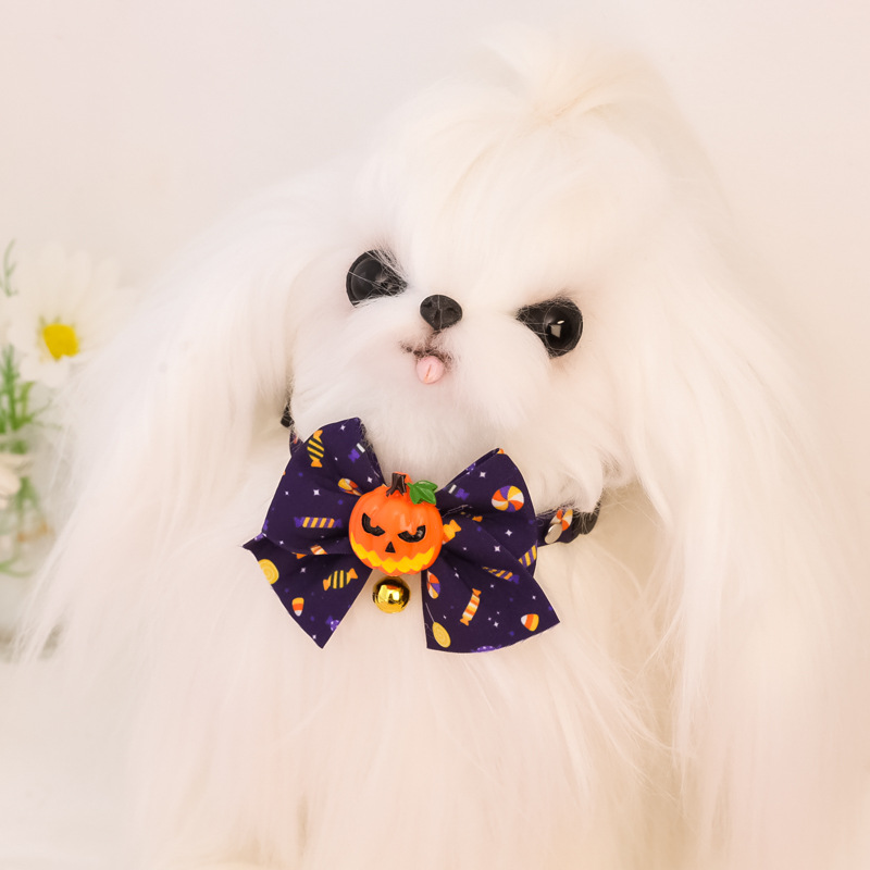 Halloween Cat Collar with Pumpkin Bowtie and Safety Buckle - Image 2