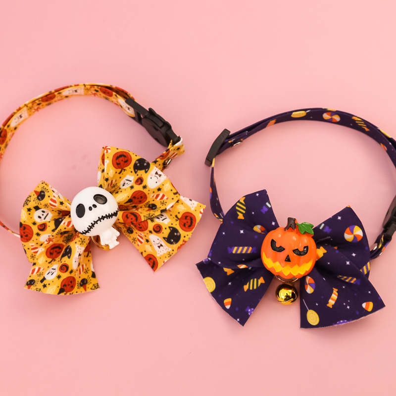 Halloween Cat Collar with Pumpkin Bowtie and Safety Buckle - Image 5