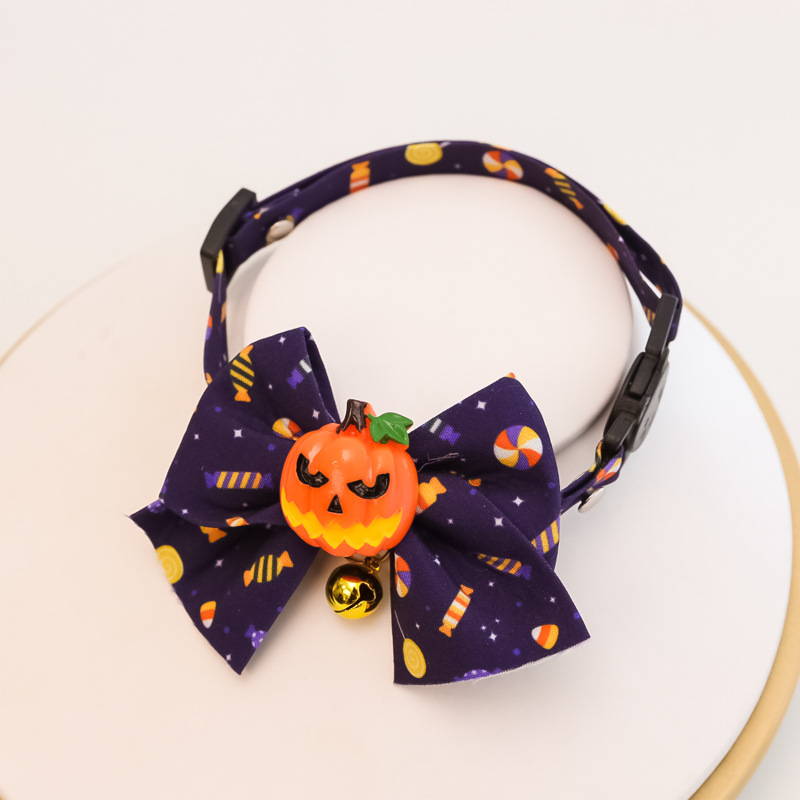 Halloween Cat Collar with Pumpkin Bowtie and Safety Buckle - Image 7