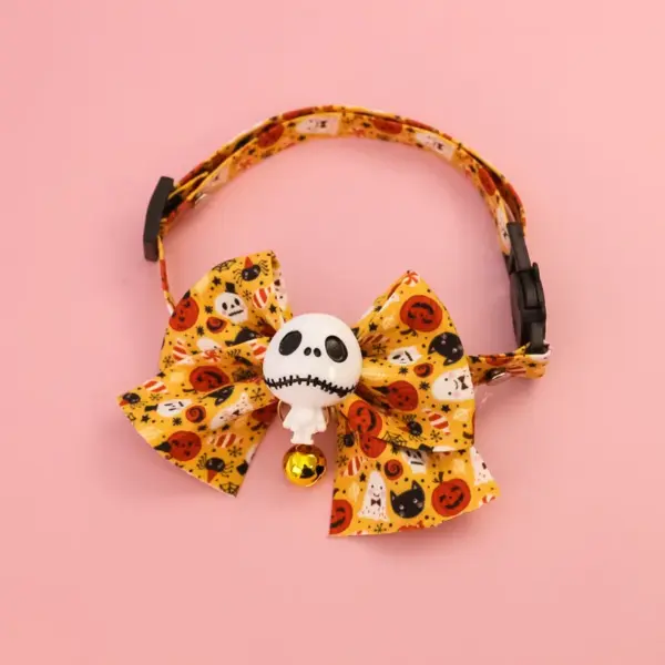 Halloween Cat Collar with Pumpkin Bowtie and Safety Buckle