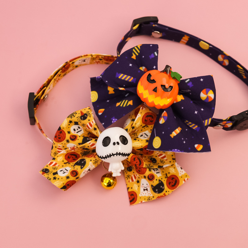 Halloween Cat Collar with Pumpkin Bowtie and Safety Buckle - Image 4