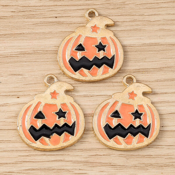 10pcs Halloween Pumpkin Charms Pendants for DIY Jewelry Making 19x22mm