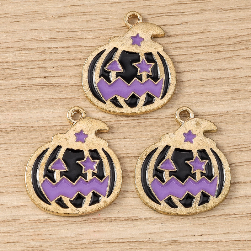 10pcs Halloween Pumpkin Charms Pendants for DIY Jewelry Making 19x22mm - Image 3