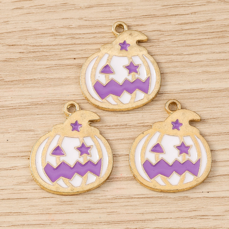 10pcs Halloween Pumpkin Charms Pendants for DIY Jewelry Making 19x22mm - Image 5