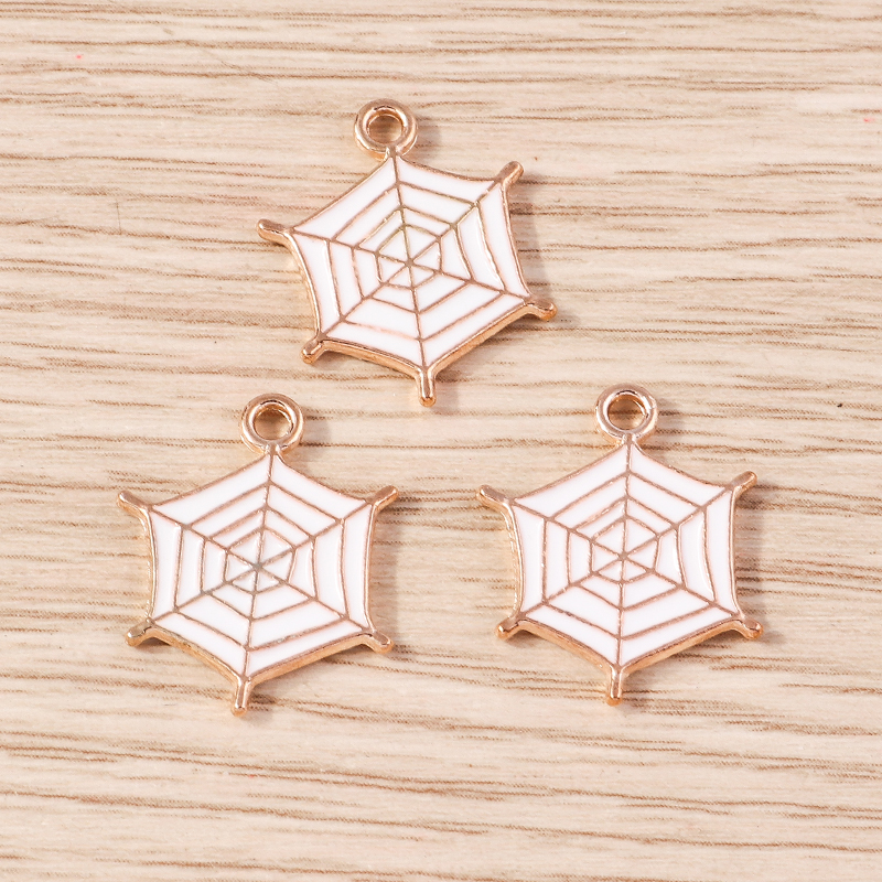 10pcs Halloween Spider Web Charms Enamel Pendants for Jewelry Making - Image 4
