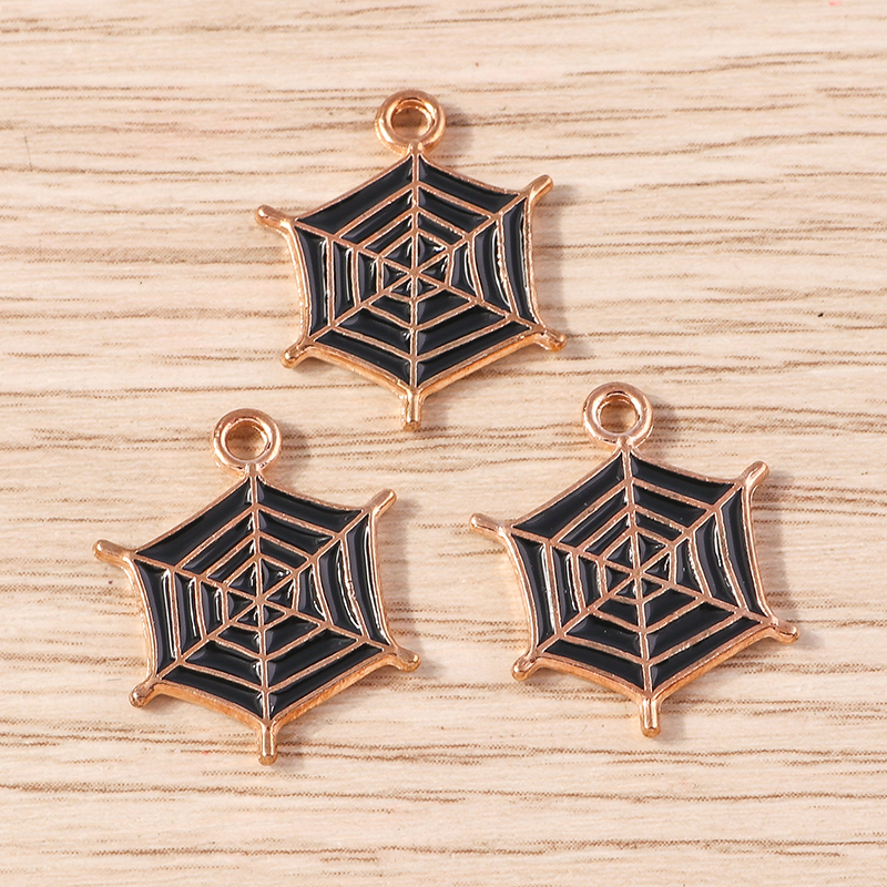 10pcs Halloween Spider Web Charms Enamel Pendants for Jewelry Making - Image 5