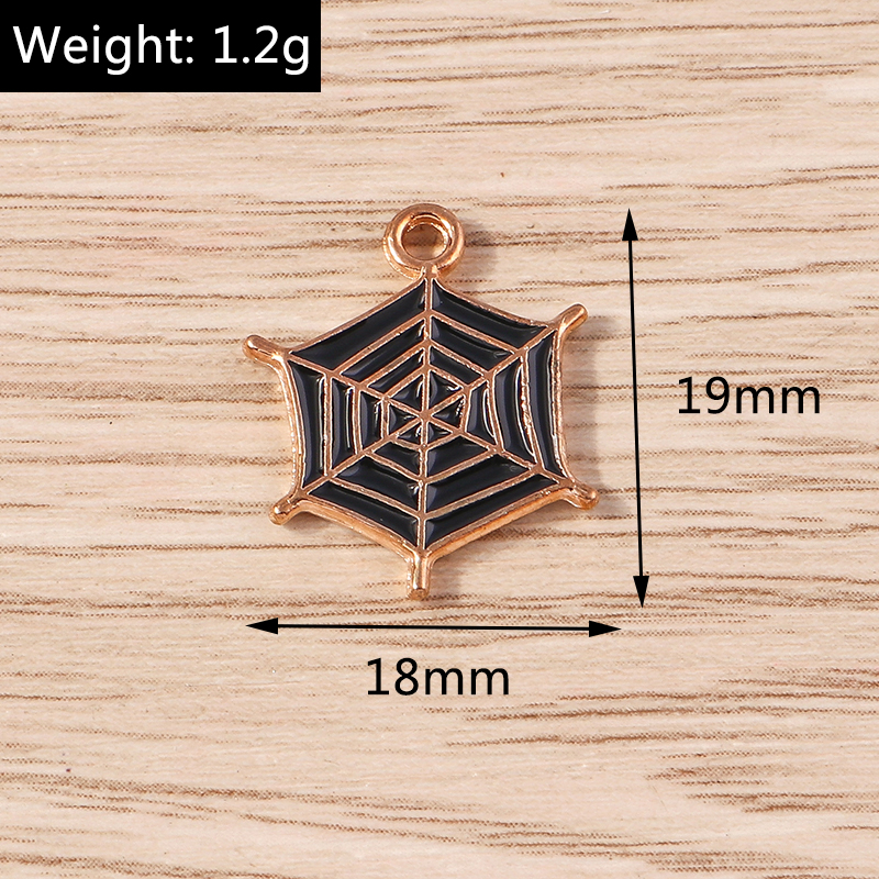 10pcs Halloween Spider Web Charms Enamel Pendants for Jewelry Making - Image 6