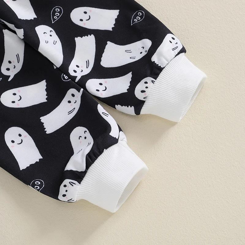 Baby Boy Halloween Tracksuit Set Ghost Embroidery Sweatshirt & Pants - Image 7