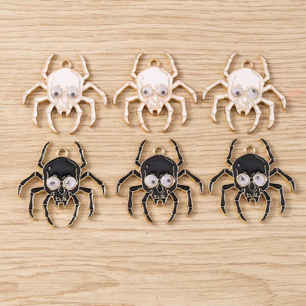 10pcs Cartoon Spider Enamel Charms for Jewelry Making