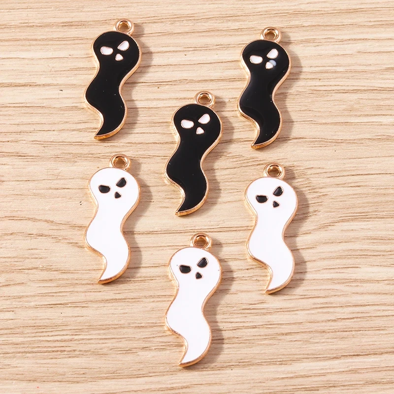 10pcs Halloween Ghost Enamel Charms for DIY Jewelry & Crafts - 8x1.02in - Image 5