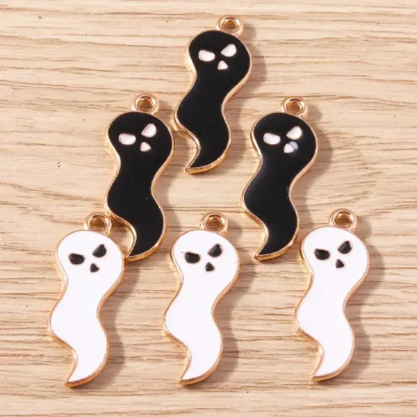 10pcs Halloween Ghost Enamel Charms for DIY Jewelry & Crafts - 8x1.02in