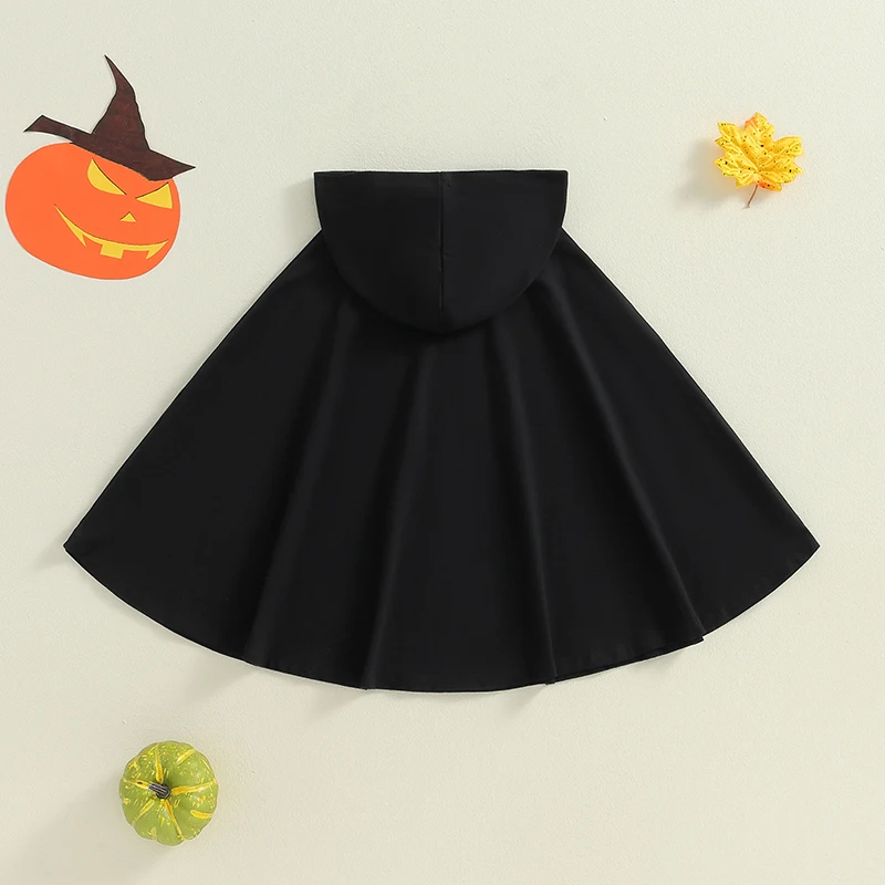Kids Halloween Cloak with Ghost Face Print - Hooded Cape Poncho Costume - Image 5