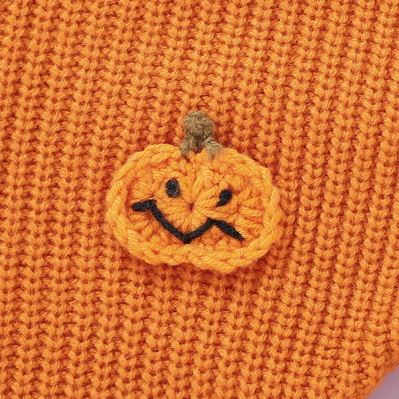 Halloween Baby Romper - Cute Pumpkin Knit Jumpsuit for Newborns 0-18M - Image 4