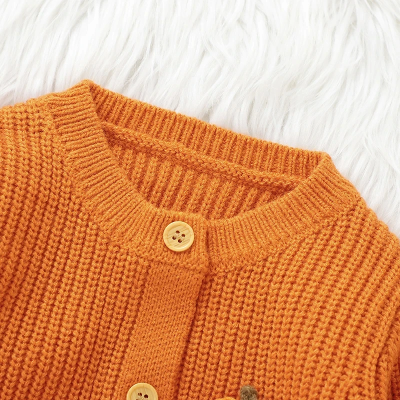 Halloween Baby Romper - Cute Pumpkin Knit Jumpsuit for Newborns 0-18M - Image 3