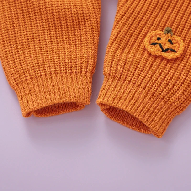Halloween Baby Romper - Cute Pumpkin Knit Jumpsuit for Newborns 0-18M - Image 6