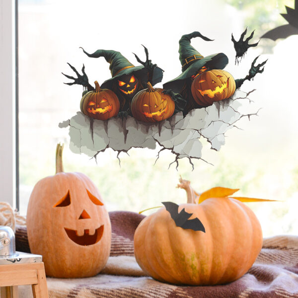 Halloween Wall-Breaking Pumpkin Ghost Hand Wall Stickers