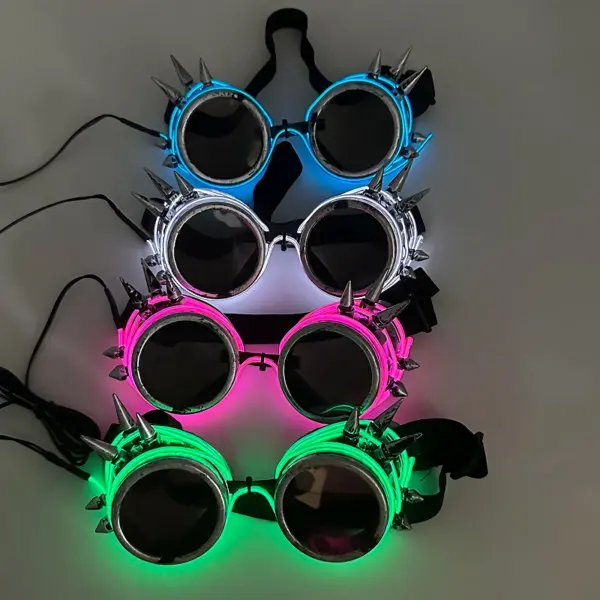LED Steampunk Light Up Glasses – Gothic Festival Party Eyewear